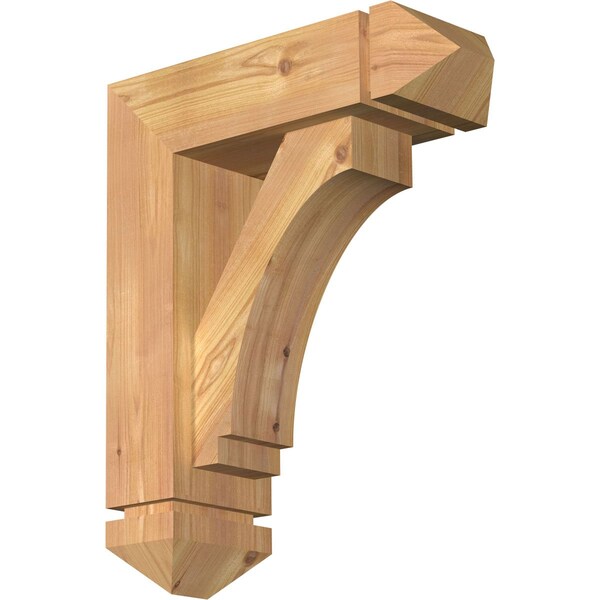 Ekena Millwork Imperial Arts and Crafts Smooth Bracket w/ Offset Brace, Western Red Cedar, 5 1/2"W x 16"D x 20"H BKT0604X16X20IMP03SWR - main
